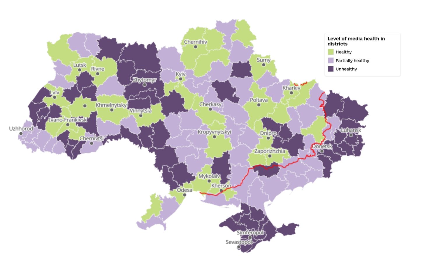 Only 23% of districts in Ukraine informationally “healthy” — research “News Deserts” in Ukraine